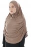 Roxelana - Mörk Taupe Lång Al Amira Hijab