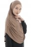 Roxelana - Mörk Taupe Lång Al Amira Hijab