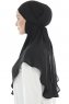 Ebrar - Svart Crepe Chiffon Al Amira Hijab