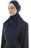 Ebrar - Marinblå Crepe Chiffon Al Amira Hijab