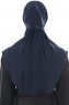 Ebrar - Marinblå Crepe Chiffon Al Amira Hijab