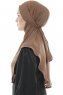 Ebrar - Brun Crepe Chiffon Al Amira Hijab