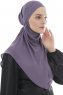 Ebrar - Mörklila Crepe Chiffon Al Amira Hijab