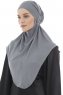 Ebrar - Mörkgrå Crepe Chiffon Al Amira Hijab