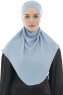 Ebrar - Ljusblå Crepe Chiffon Al Amira Hijab
