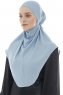 Ebrar - Ljusblå Crepe Chiffon Al Amira Hijab