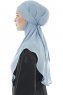Ebrar - Ljusblå Crepe Chiffon Al Amira Hijab