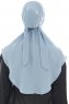 Ebrar - Ljusblå Crepe Chiffon Al Amira Hijab