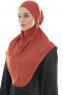 Ebrar - Tegelröd Crepe Chiffon Al Amira Hijab