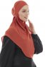 Ebrar - Tegelröd Crepe Chiffon Al Amira Hijab