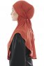 Ebrar - Tegelröd Crepe Chiffon Al Amira Hijab