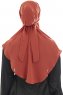 Ebrar - Tegelröd Crepe Chiffon Al Amira Hijab