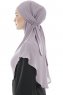 Ebrar - Stengrå Crepe Chiffon Al Amira Hijab