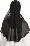 Eylem - Svart One Piece Chiffon Hijab