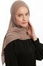 Eylem - Mörk Taupe One Piece Chiffon Hijab
