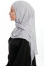 Eylem - Ljusgrå One Piece Chiffon Hijab
