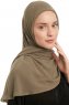 Eylem - Olivgrön One Piece Chiffon Hijab