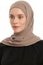 Sahar - Mörk Taupe One Piece Chiffon Hijab