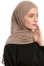Sahar - Mörk Taupe One Piece Chiffon Hijab