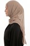 Sahar - Mörk Taupe One Piece Chiffon Hijab