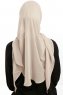 Sahar - Ljus Beige One Piece Chiffon Hijab