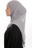 Sahar - Mörkgrå One Piece Chiffon Hijab