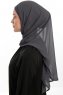 Sahar - Antracit One Piece Chiffon Hijab