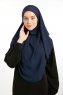 Bengi - Marinblå Micro Krep Turban Hijab