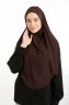 Bengi - Brun Micro Krep Turban Hijab