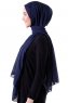 Hadise - Mörk Marinblå Chiffon Hijab
