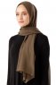 Hadise - Mörk Khaki Chiffon Hijab