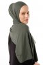 Neylan - Mörk Khaki Basic Jersey Hijab