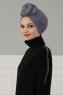 Amy - Grå Bomull Turban - Ayse Turban