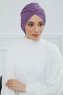 Amy - Violet Bomull Turban