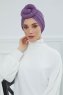 Amy - Violet Bomull Turban