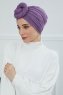 Amy - Violet Bomull Turban