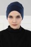 Stella - Marinblå Bomull Turban