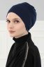 Stella - Marinblå Bomull Turban