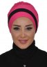 Elsa - Fuchsia & Svart Bomull Turban