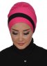 Elsa - Fuchsia & Svart Bomull Turban