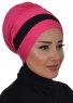 Elsa - Fuchsia & Svart Bomull Turban