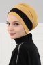 Elsa - Senapsgul & Svart Bomull Turban