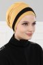 Elsa - Senapsgul & Svart Bomull Turban