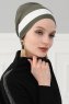 Elsa - Khaki & Creme Bomull Turban