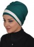 Elsa - Mörkgrön & Creme Bomull Turban