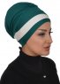 Elsa - Mörkgrön & Creme Bomull Turban
