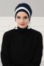 Elsa - Marinblå & Creme Bomull Turban