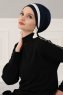 Elsa - Marinblå & Creme Bomull Turban