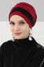 Elsa - Bordeaux & Svart Bomull Turban