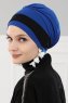 Elsa - Blå & Svart Bomull Turban